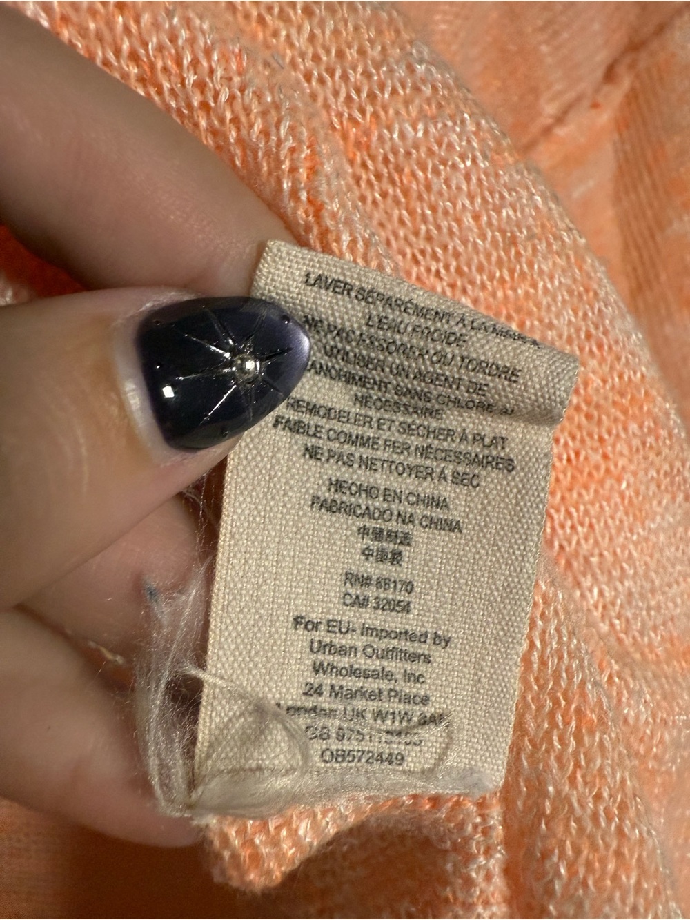 Free People Linen Blend High Low Orange Top Size Large - Picture 10 of 10